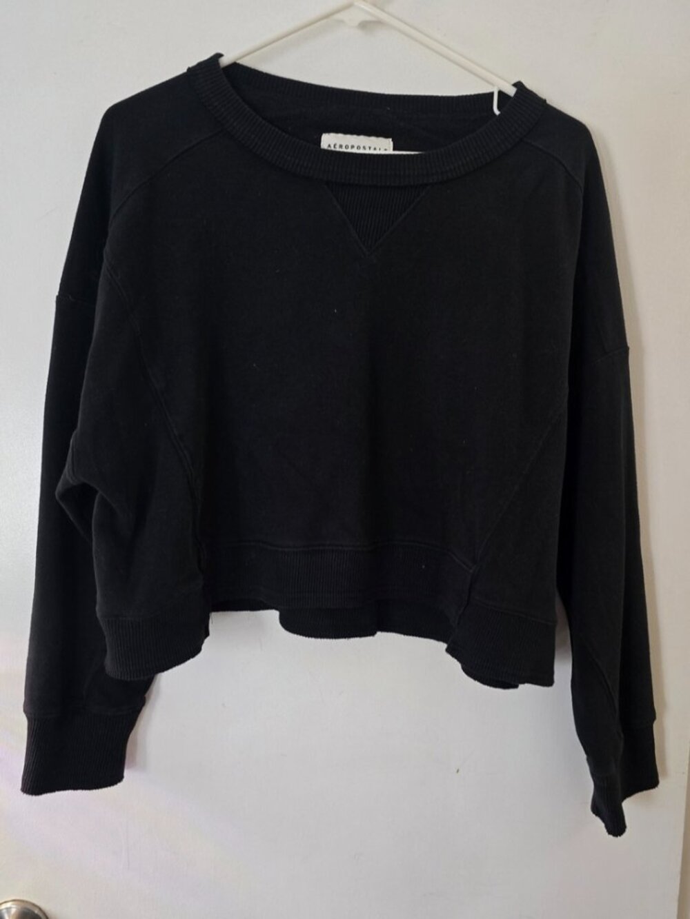 Black Sweatshirt Womens Crewneck Pullover Cozy Basic